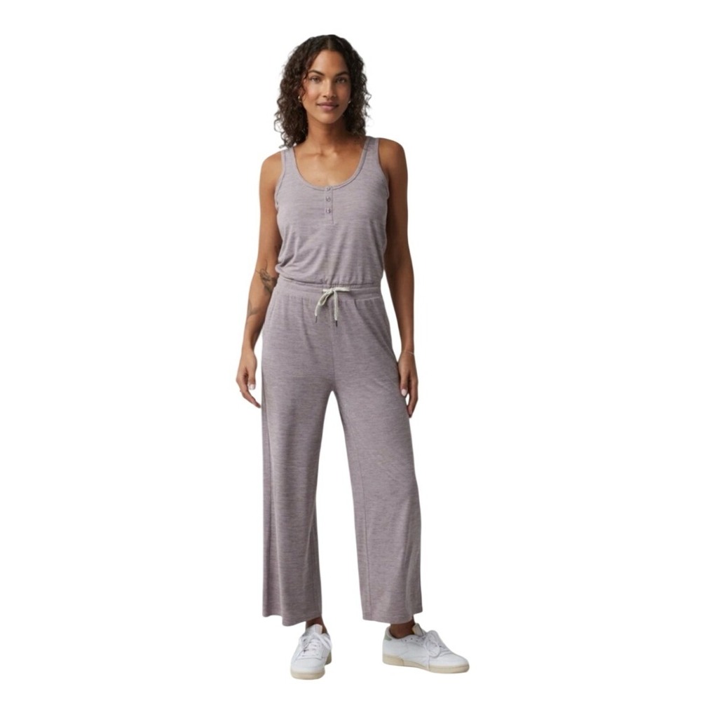 Vuori Falls Jumpsuit Rosemary Heather Medium Athleisure Lounge Minimalist